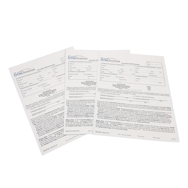 
Best color recording carbonless chart paper NCR 