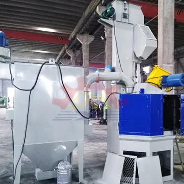 Double turntable Rotary Satellite Table Shot Blasting Machine for casting alloy wheel rim hub