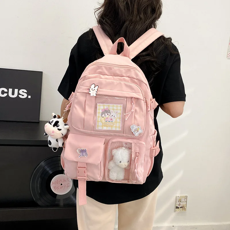 New Style Clear Kawaii Kids Campus School Backpack Waterproof School Bags for Girls and Boys mochilas kawaii