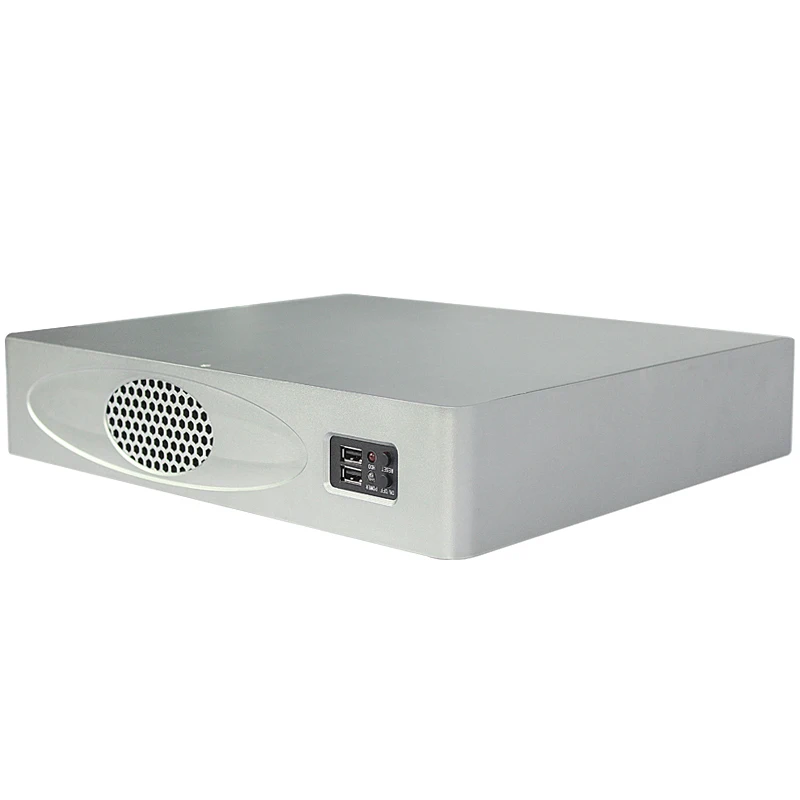 Slim Aluminium 1U Server Chassis with 4xcom Connector for Mini ITX Mainboard 1U Desktop Server Case