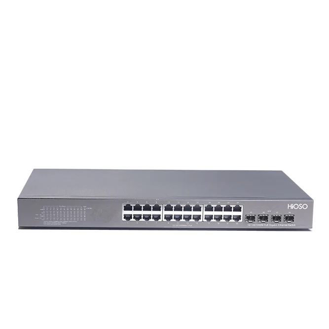 With a price advantage Foway2528PFSP 24 ports 10/100/1000M PoE/PSE+4 ports 1000M SFP Built-in battery AC220V 390W PoE Switch
