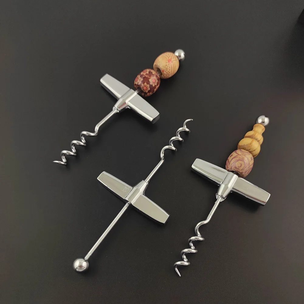 kitchen gadgets bar accessory metal beaded cork screw beadable wine opener