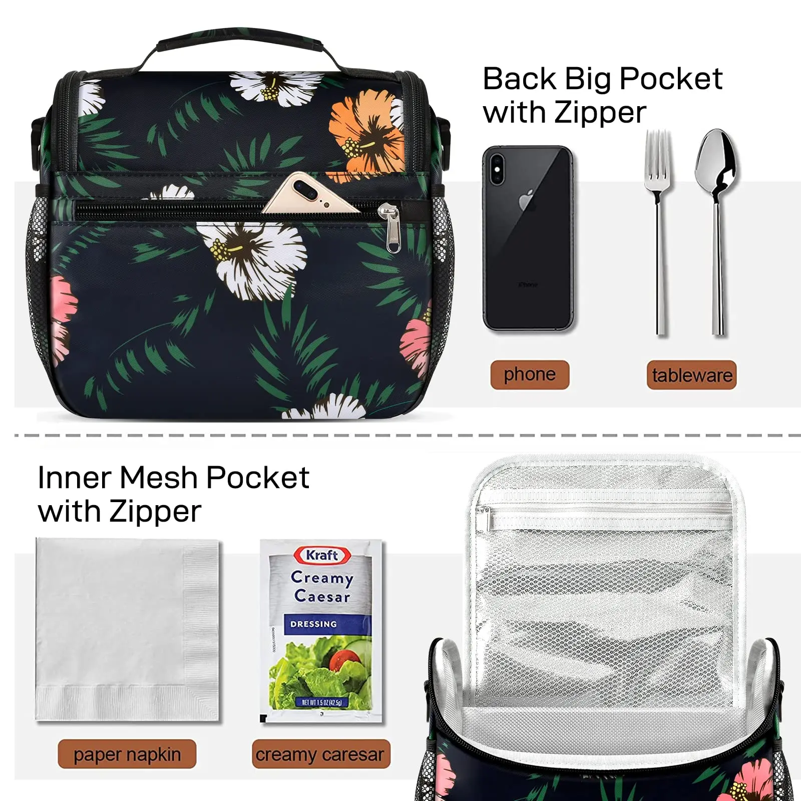 High Quality tote cooler shopping bag insulated lunch for outd Women/Men - Reusable Lunch Box for Office Picnic Hiking Beach