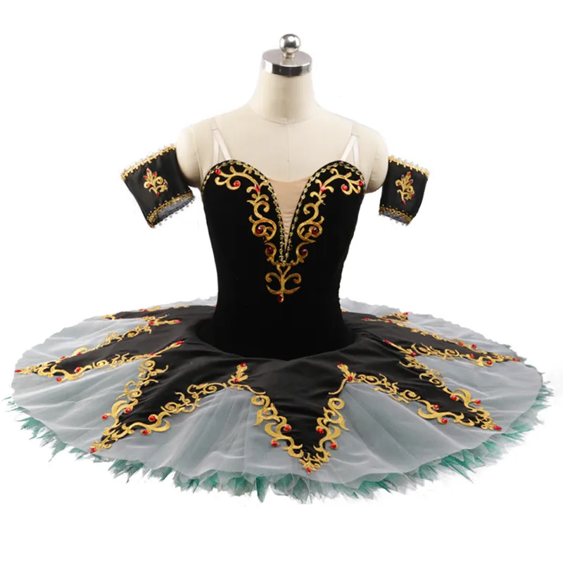 New Design Custom Size Dance Performance Competition Wear Black Adult Women Ballet Tutu Professional