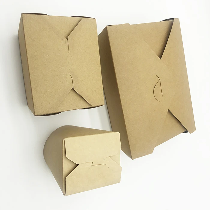 Упаковка Easy vision с принтом на заказ, коробка из переработанной крафт-бумаги для пищевых продуктов для гамбургеров