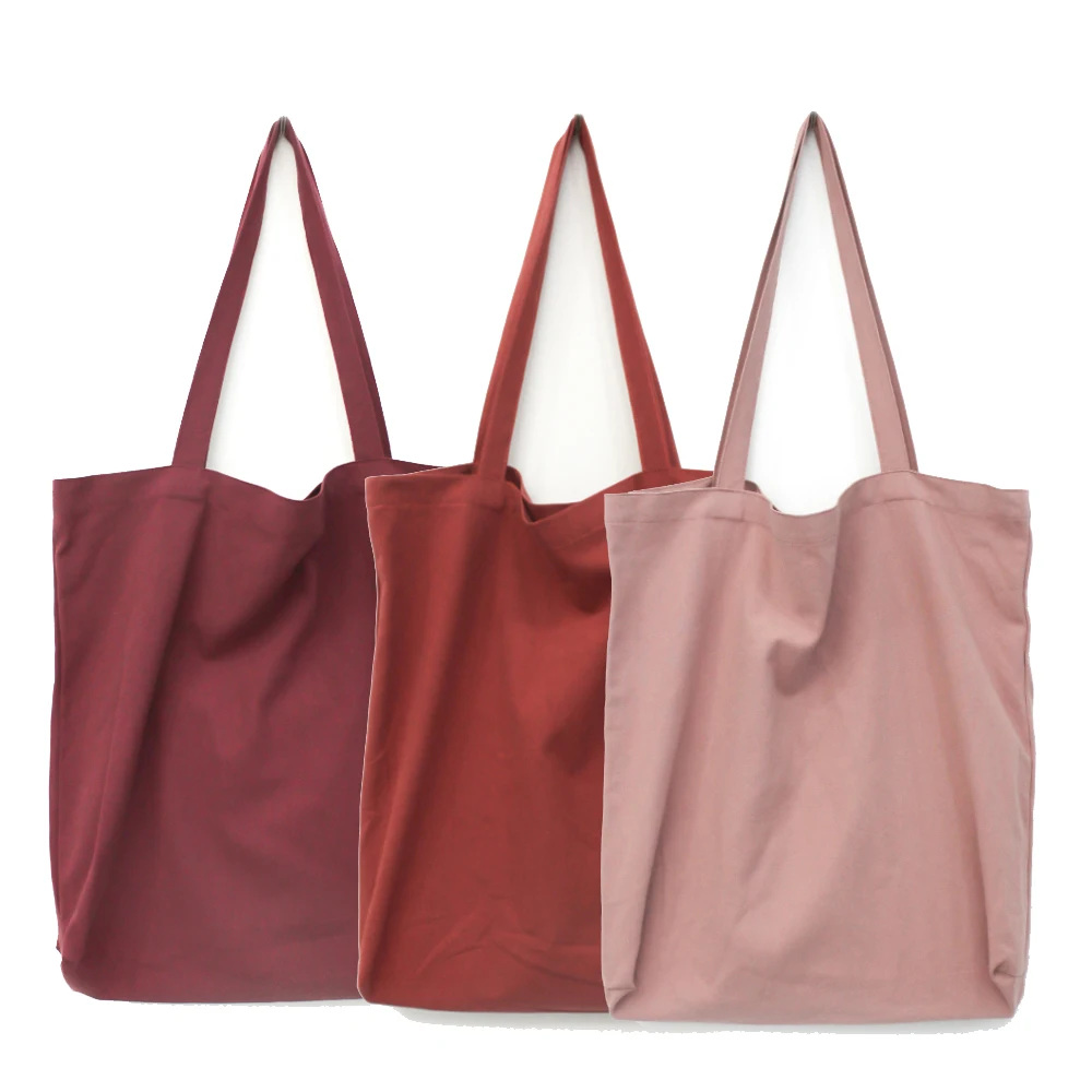 
Eco-friendly Reusable Foldable Solid Big Soft Cotton Blank Plain Tote Bag for Travel School Shopping 