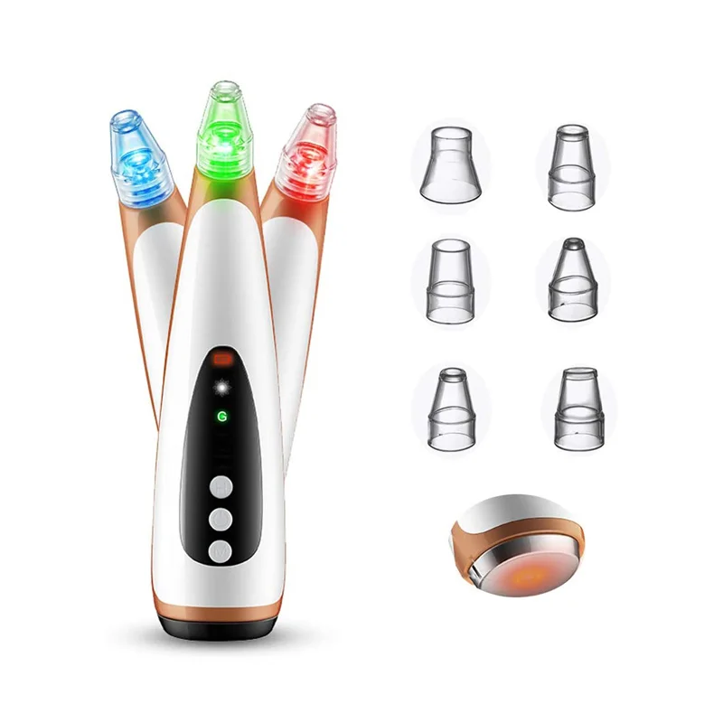 LED Light Therapy Pore Acne Cleaner Vacuum Blackhead Removal Instrument Microcrystalline Facial Blackhead Remover