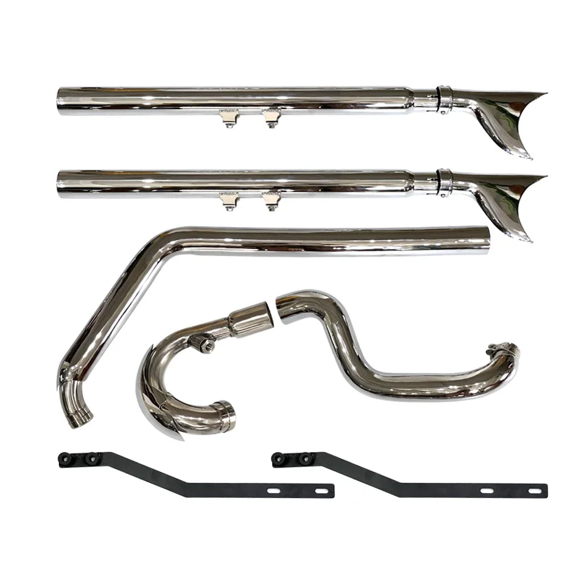 Motorcycle fish tail exhaust fit for harley soft tail