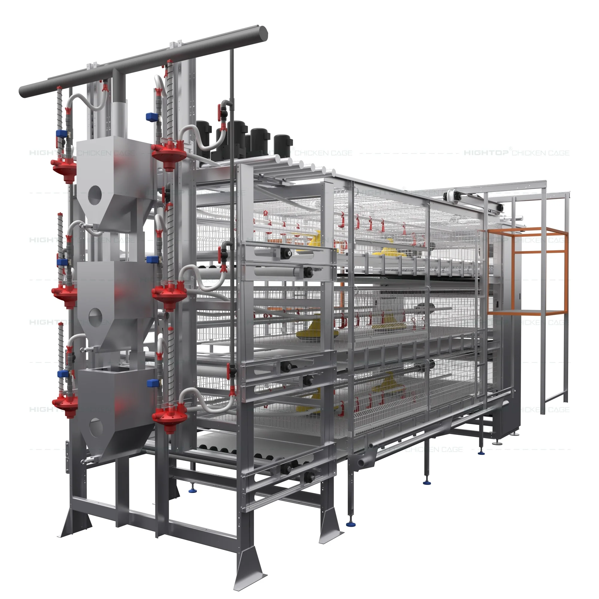 Chain Type H Shape Automatic Harvesting Poultry Farm Easy Cleaning Galvanized Steel Chicken Net Broiler Cage for Chicken