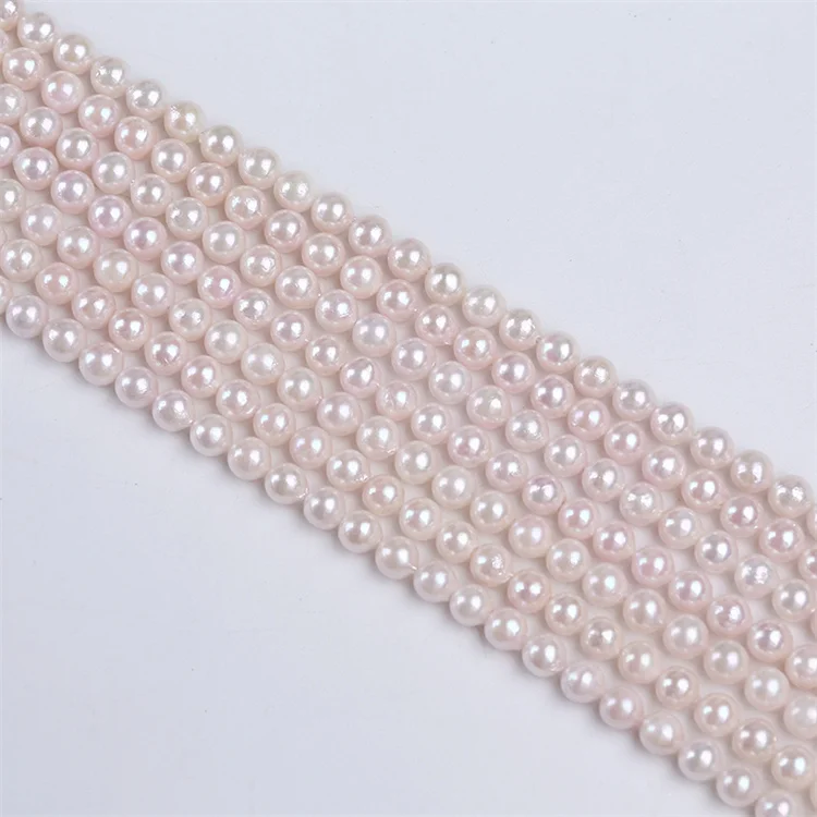 6-7mm Natural White AAA Akoya Seawater Round Pearl Strand