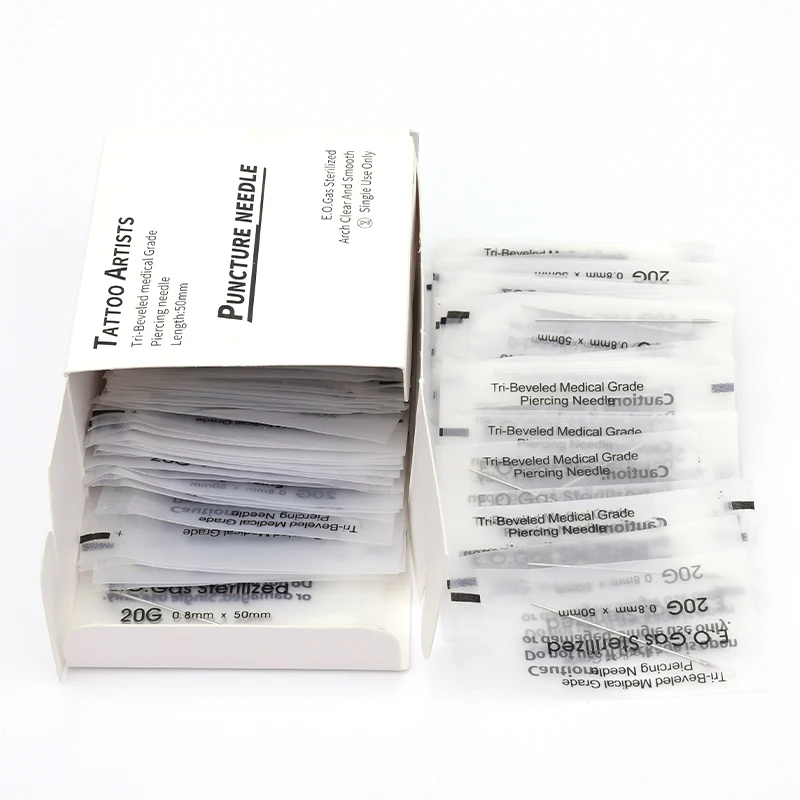 Custom Boxes Individual Package Piercing Tools Disposable Tattoo Piercing Needles for Piercing Puncture