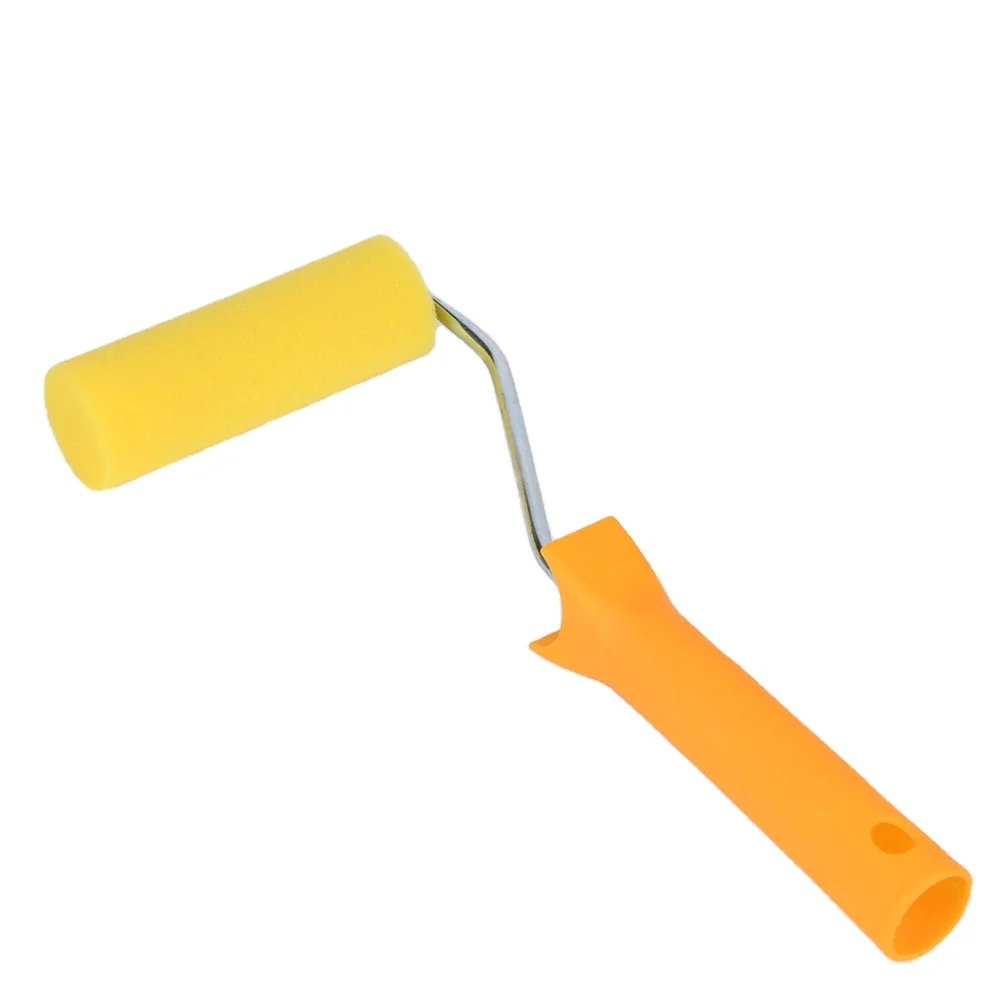 High-quality Single packed blister box yellow foam paint roller bracket mini home foam paint roller brush