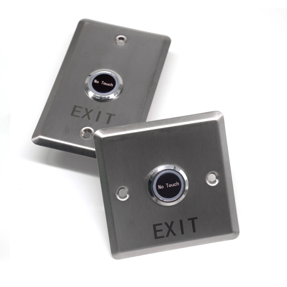 USA Standard Size Door Access Control System Contactless Exit Button With Led Infrared Exit Button Switch