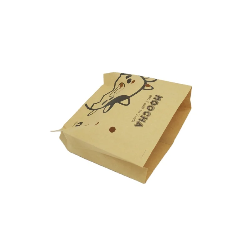 Take Away Oil Proof Egg Bubble Waffle Fried Chicken Food Packaging Paper Bag Oilproof Bakery Packing Bag