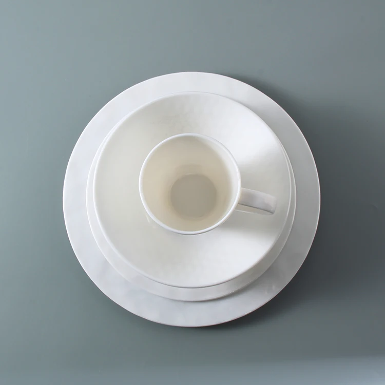 High quality plain white round shape hotel restaurant unbreakable melamine dinner plates dishes dinnerware set tableware