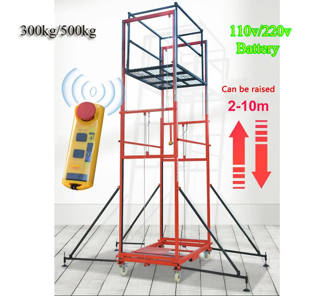 wendy Hot sale 200-500 kg portable electric lifting scaffolding electric lift platform electric scaffold lift