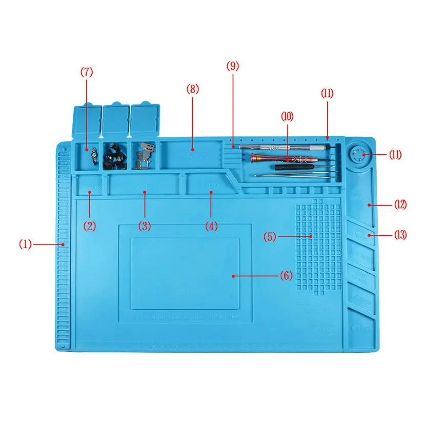 Heat-resistant Silicone Desk Mat for BGA Soldering Insulation Pad for Mobile Phone Repair Tools Maintenance Silicone Mat