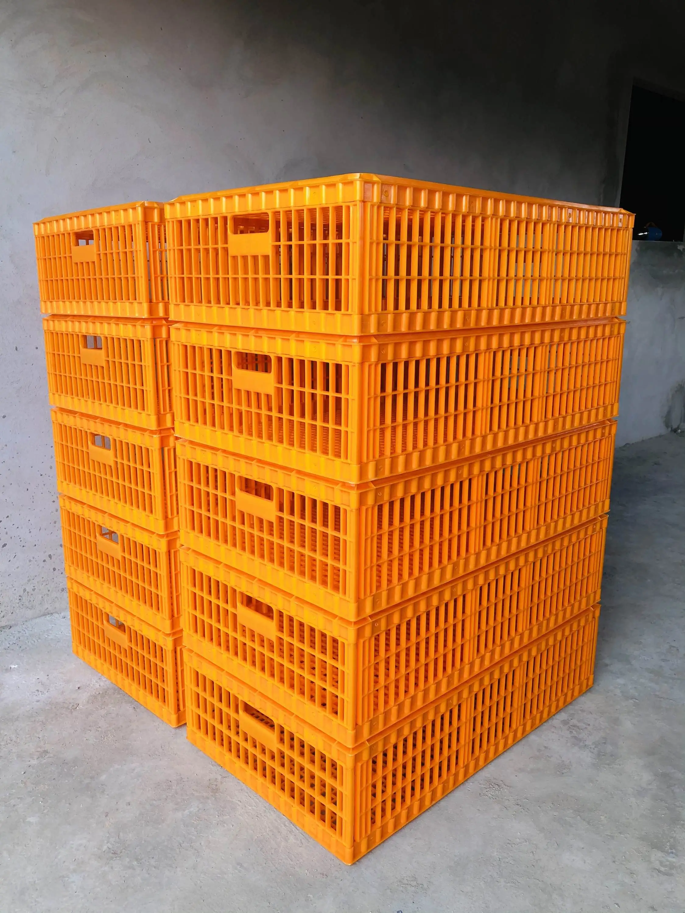 96x55x27cm Poultry transport crates for live chicken large chicken cage orange plastic chicken crates