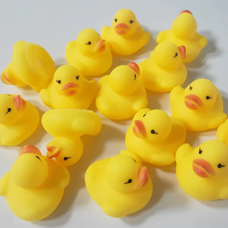 Hot new Bath Toy Animals Swimming Water Toys Mini Colorful Soft Floating Rubber Duck Squeeze Sound Funny Gift WCW518