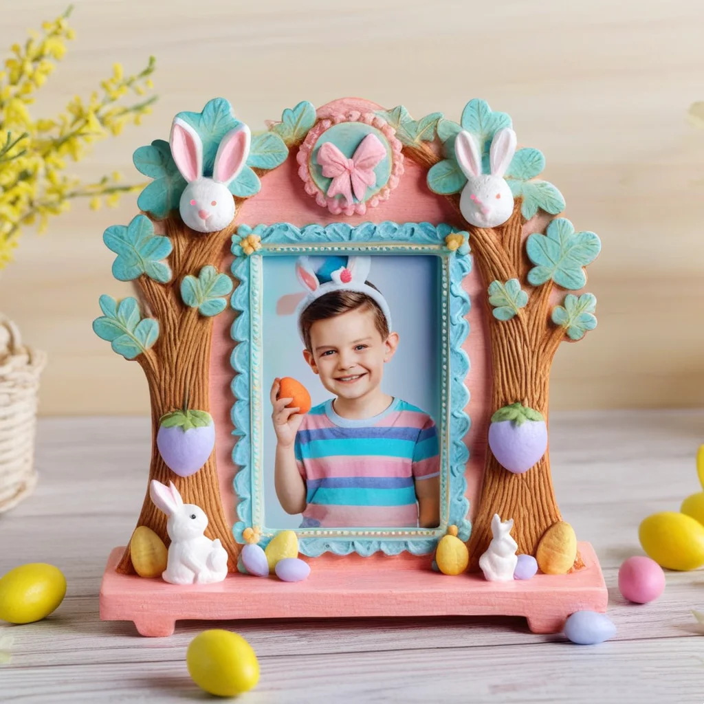 Resin Easter Rabbit Photo Frame Personalized Custom Baby Souvenir Gifts Bunny Picture Frame Wholesale