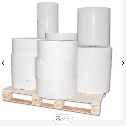 PP self adhesive polyester film with silicone coated yellow and white glassine release paper rolls