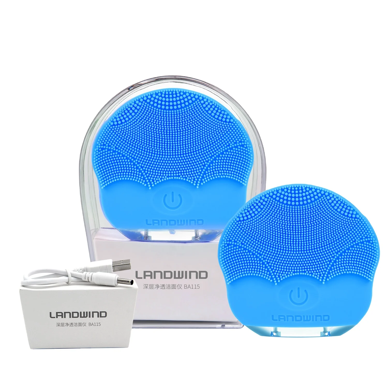 Silicone Facial Cleansing Brush Sonic Face Scrubbers Ipx7 Waterproof Electric Face Cleanser