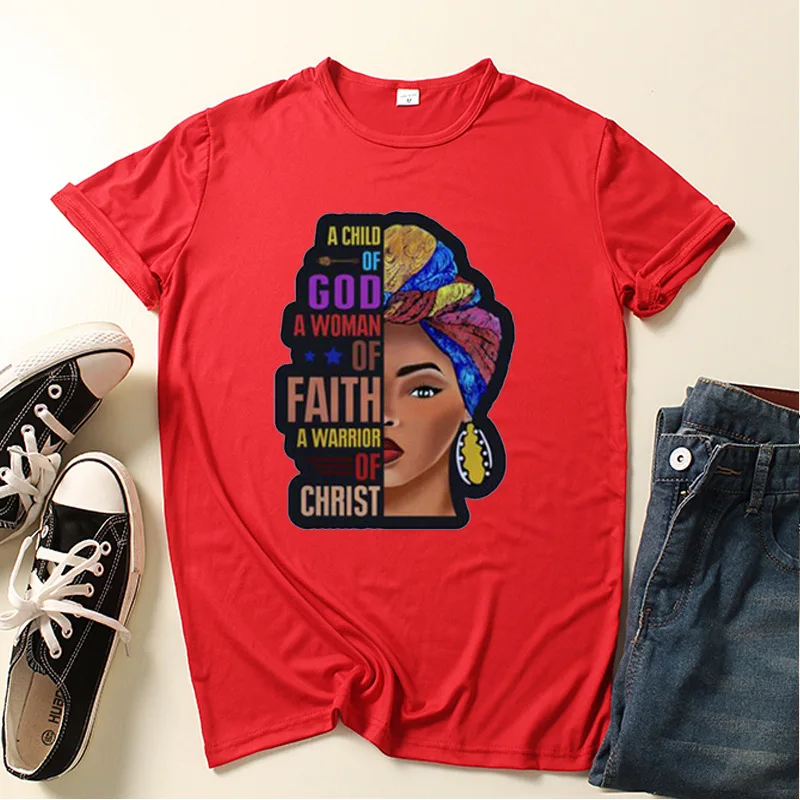 Top De Mujer Fashion Funny Personnalised African Black Girl History Month Tees Female Melanin 100 Polyester T Shirts Ladies Tops