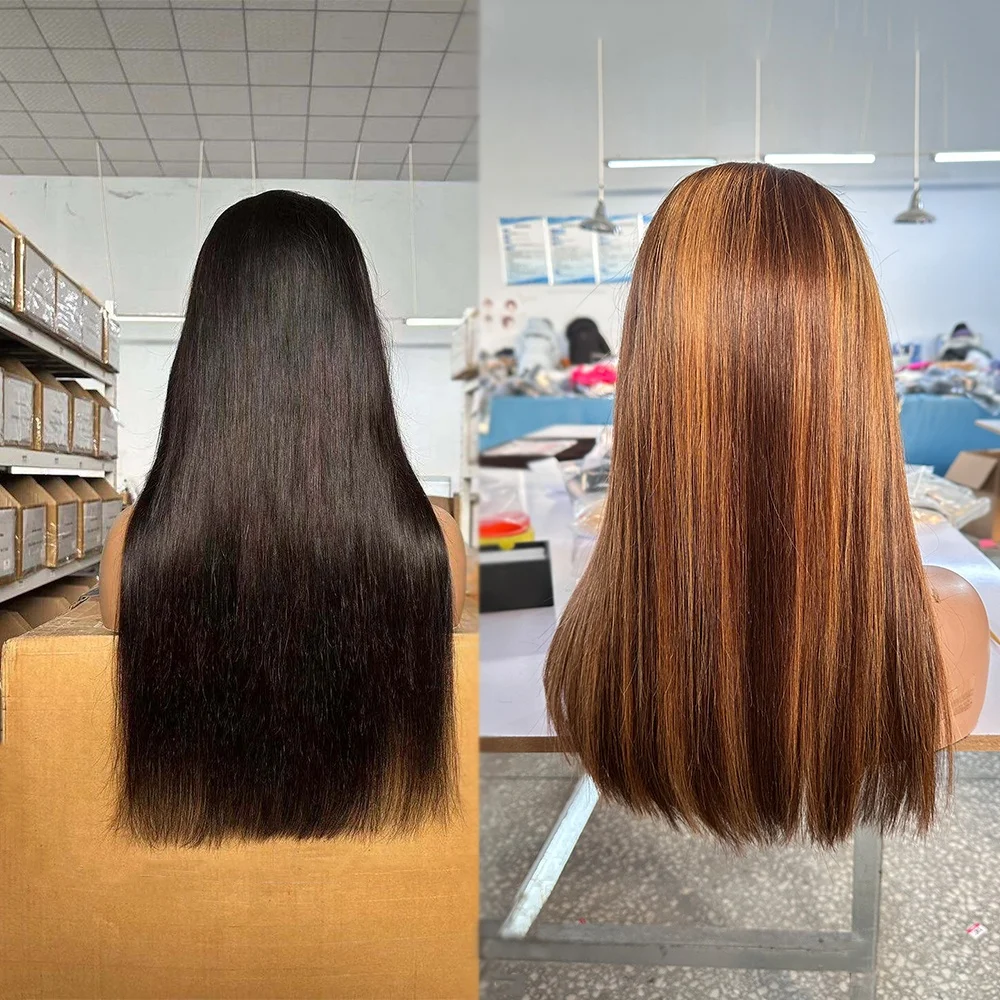 Wholesale Cuticle Aligned Raw Hair Human Wigs Double Drawn 13x4 Lace Frontal Vietnamese Hair Straight Virgin Human Hair Wigs