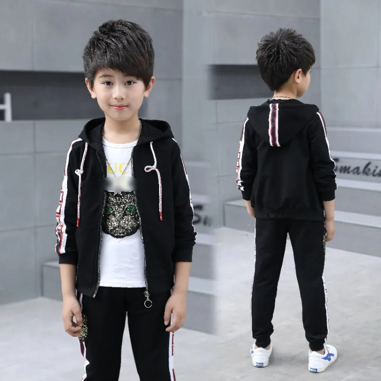 
high quality wholesale sequins cat boy 3 pieces kids children clothing set 