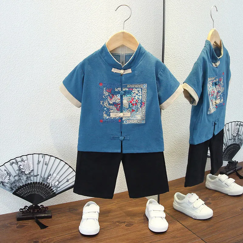 Chinese Traditional Clothing for Kids New Year Costumes Tang Suit Children Spring Festival Sets Factory