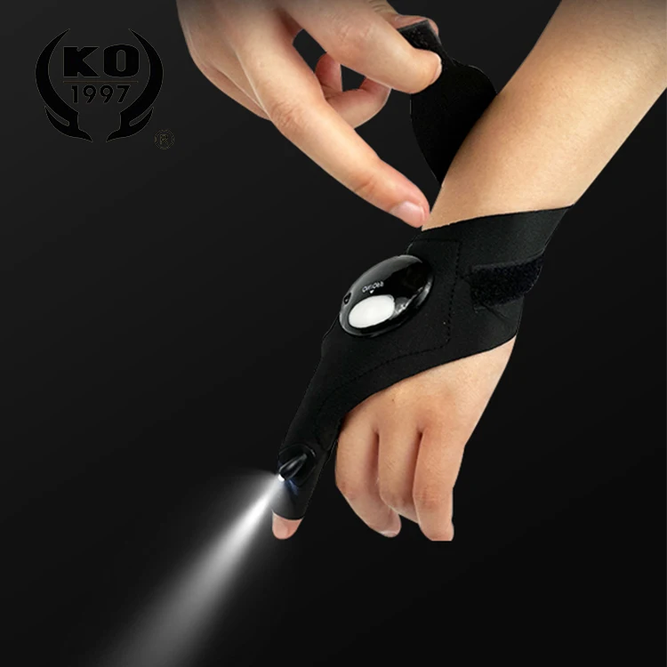 Manufacturers outdoor fishing tools magic belt fingerless gloves LED flashlight gloves