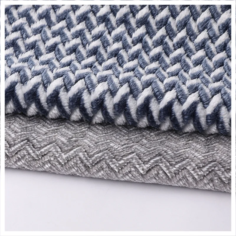 100%Polyester Geometric Design Jacquard Weave Dyed Double-Side Flannel Fabric for Blanket Garment Sofa