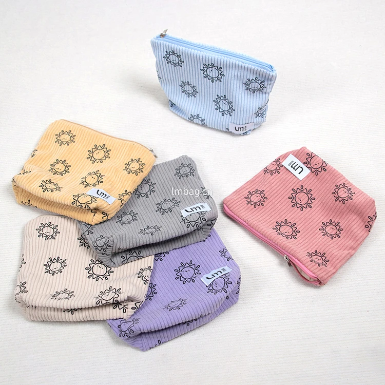 Personalized Toiletry Bag Teddy Corduroy Makeup Pouch With Logo