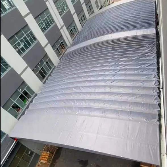 Better quality PVDF automatic push-pull shed for warehouse,bus/car parking manufacturer