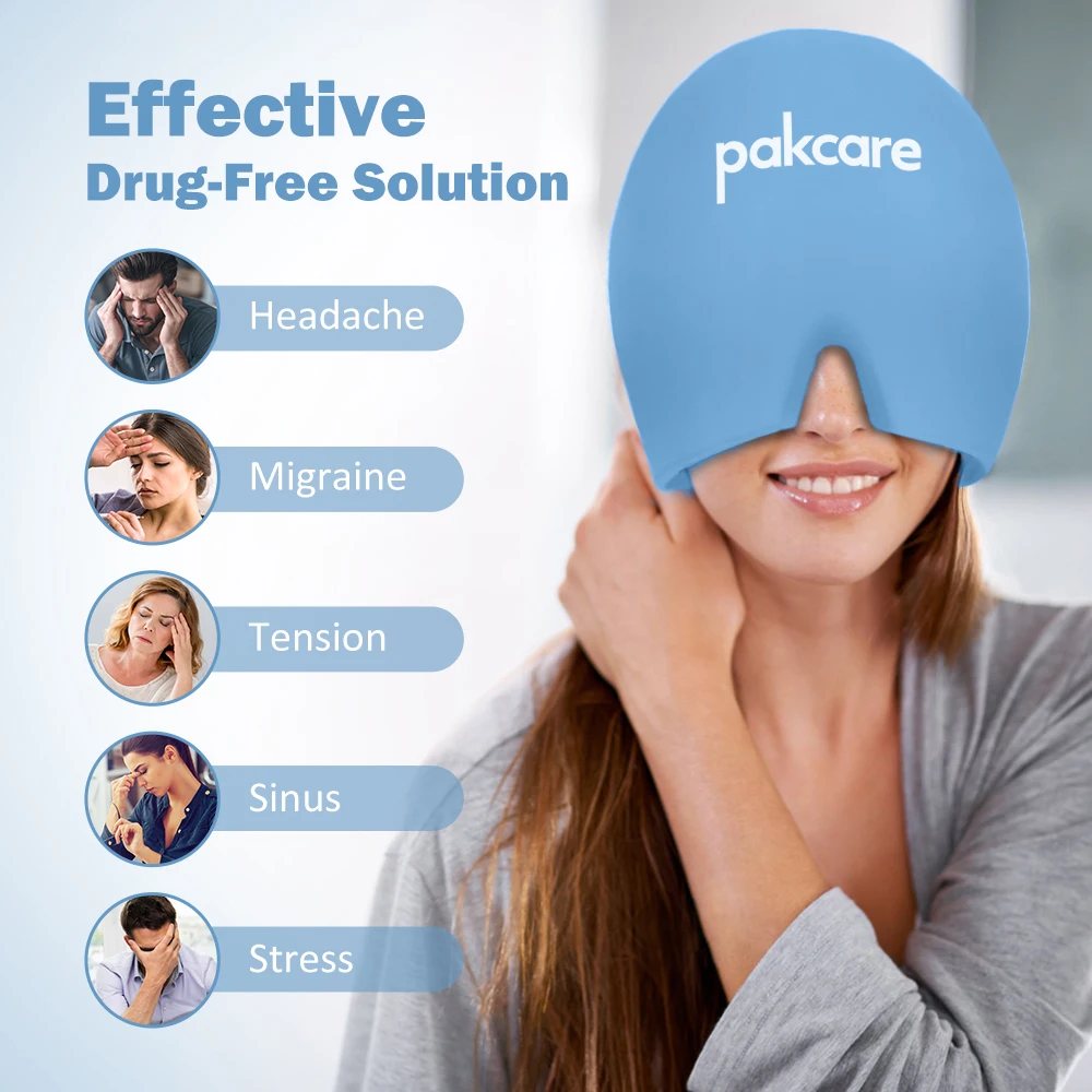 Factory OEM Hot Compress Cold Therapy Head Wrap Gel Ice Headache Hat Migraine Relief Cap