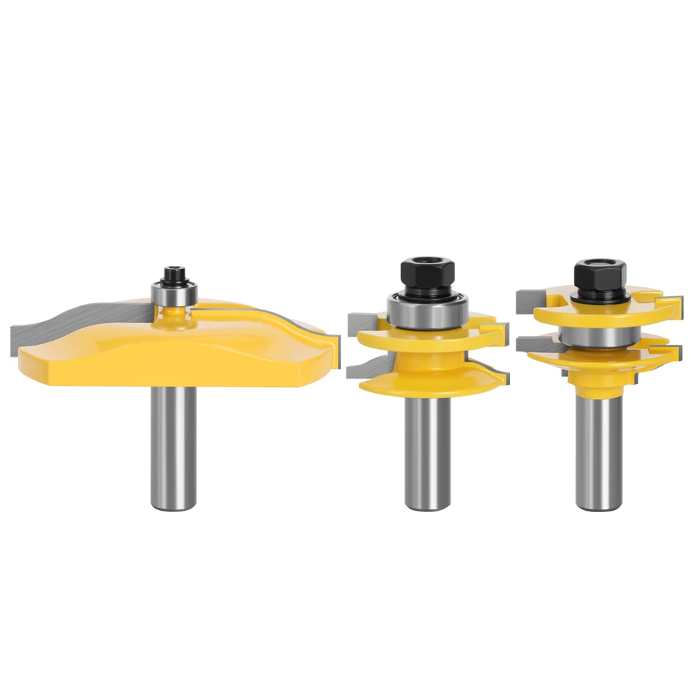 LAVIE 3pcs/set 12mm 1/2 Shank Door Panel Cabinet Tenon Router Bit Set Milling Cutter For Woodworking Cutters Cutting Tools 03016