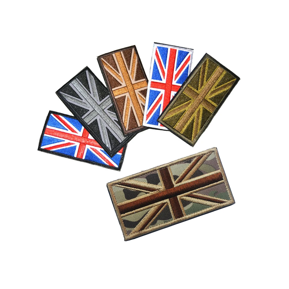 Wholesale 6 Colors 10x5cm Uk National Flag Armband Badges with Hook Loop Backing for Hats Backpack and Garments Decoration