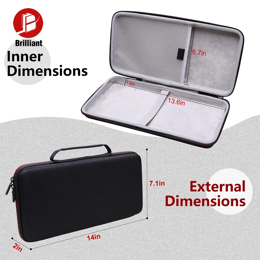 Buweilian Illuminated Mini Wireless Keyboard Case Replacement EVA Protective Hard Case Logitech MX Mechanical Home Travel