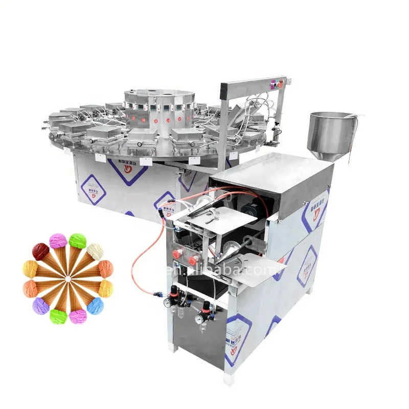 Waffle Cones Semi Automatic Wafer Bake Sugar Make Ice Cream Roll Ice Cream Cone Maker Machine