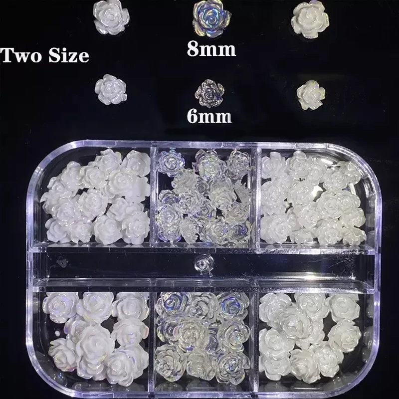 Украшение для ногтей с 3D изображением белых аурорас камелии ювелирные изделия стразы акриловый дизайн Свадебный маникюр цветы подвески из смолы