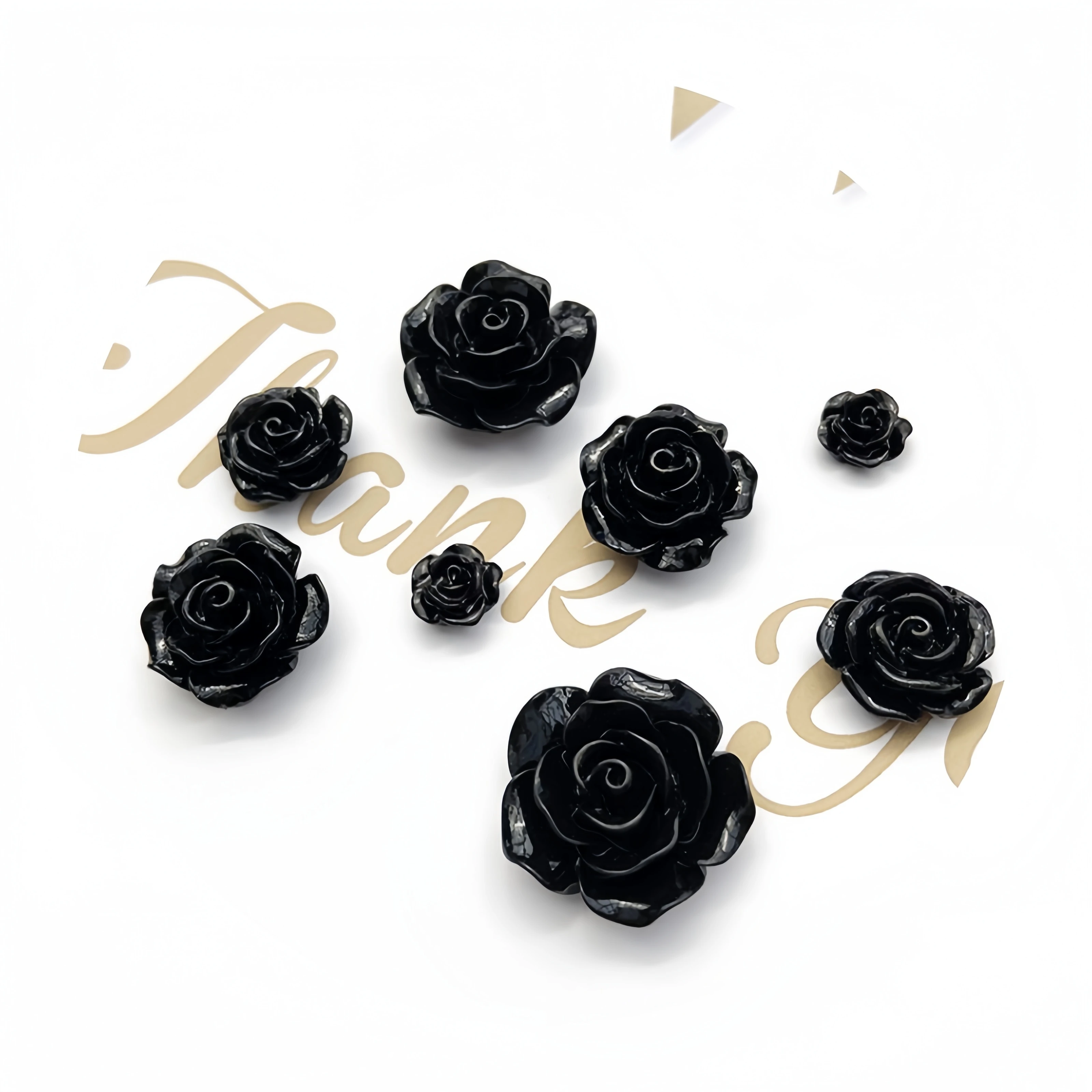 hot selling black retro Baroque flower decoration accessories angel charm DIY resin craft flowers