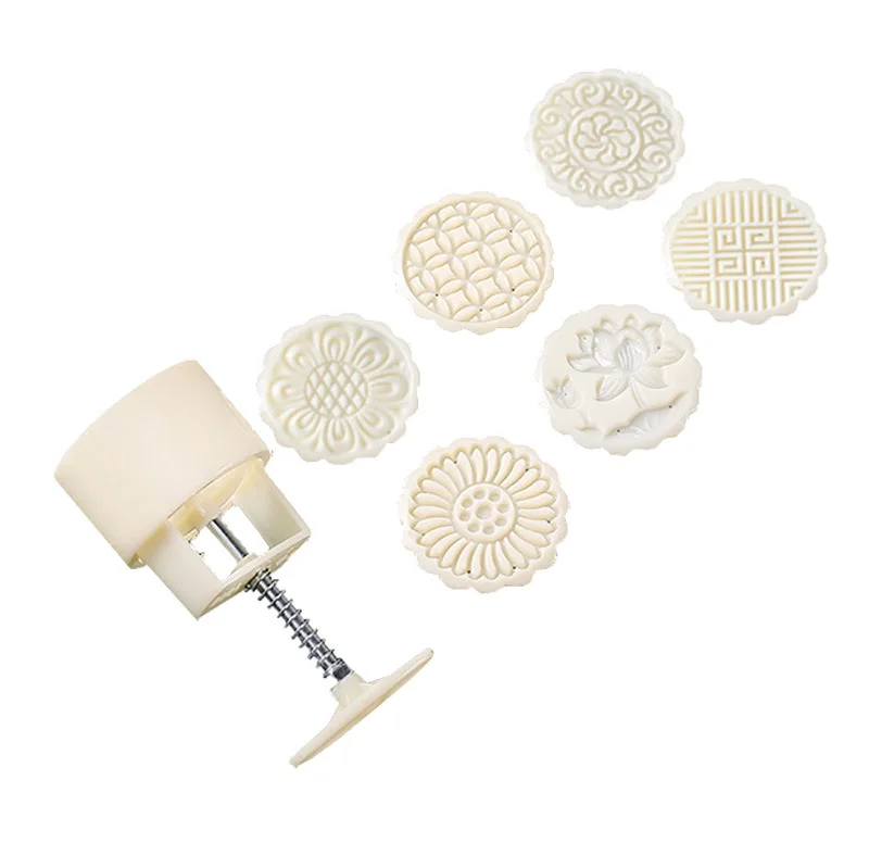 Printing Tool Hand Pressing Household Embossing Modeling Baking Tool Mung Bean Cookie Press Cake Stamp Dessert Moon Cake Mold