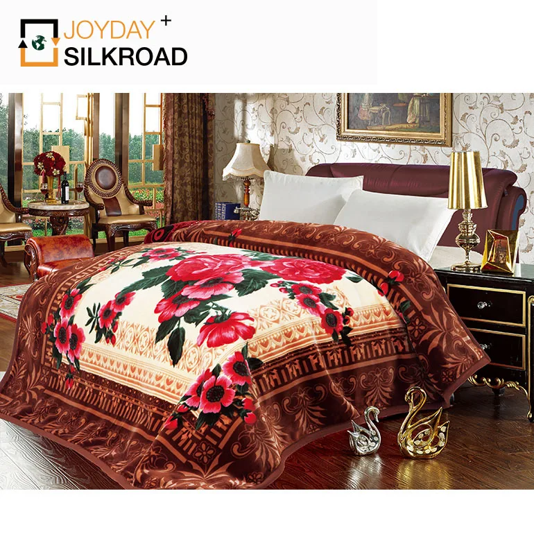 100% Polyester mantas de invierno 220X240 Golden Dove Royal Winter 6.5kg Double Ply Korean Style Mink Blanket For Qatar