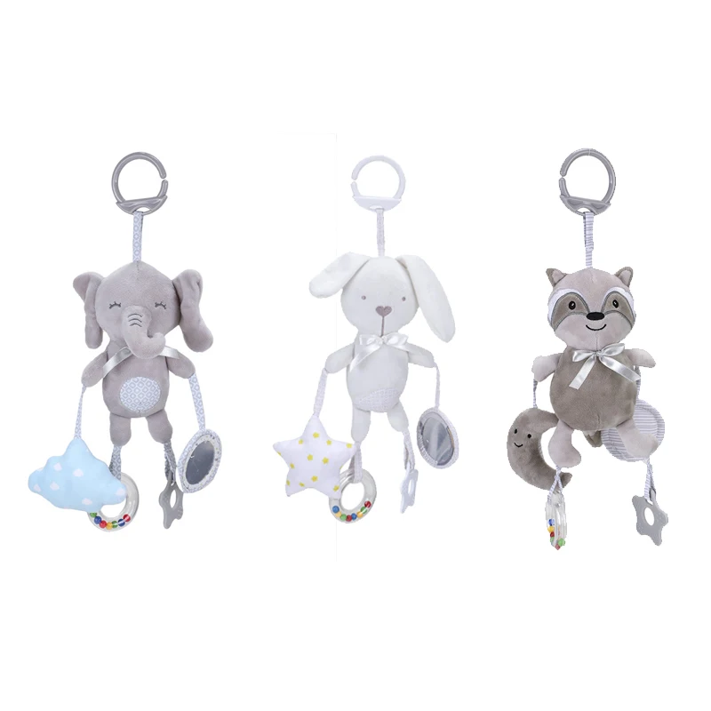 Cartoon animal crib hanging baby stroller bell toy