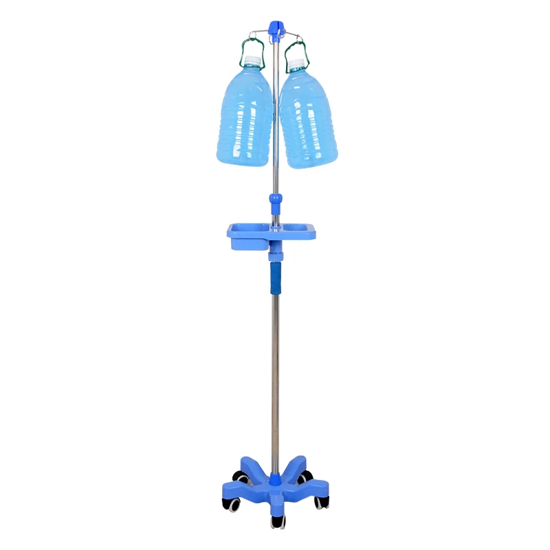 Medical Portable IV Stand Pole Stainless  Steel IV Drip Stand with wheel