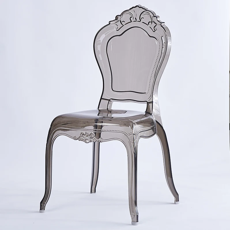 Cheap High Quality Clear Crown Backrest Stackable Wedding Chairs Transparent Plastic Banquet Chair for Event