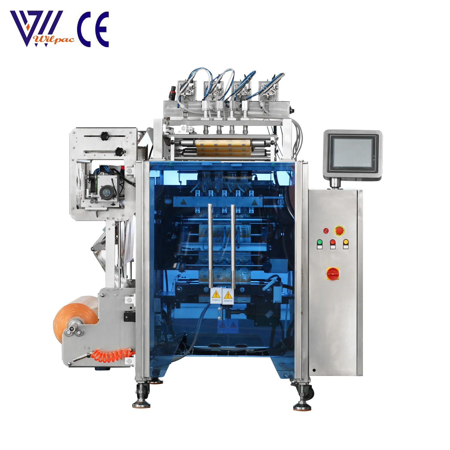 Hand sanitizing gel sachet packing machine automatic liquid side seal packing machine multi lanes packing machine