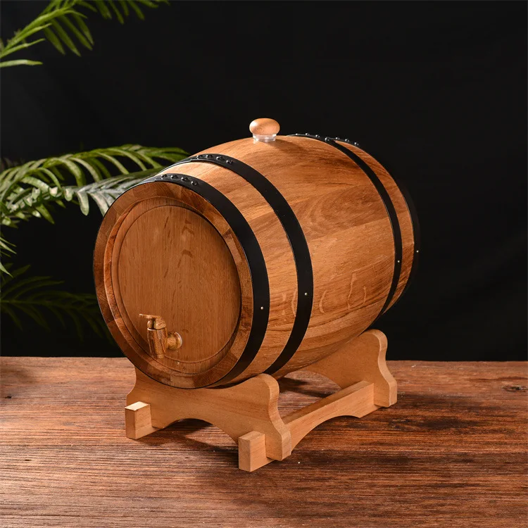 Handcrafted Wooden Barrel Bucket Container pine oak Wood Wine Barrels for Beer Brandy Whiskey