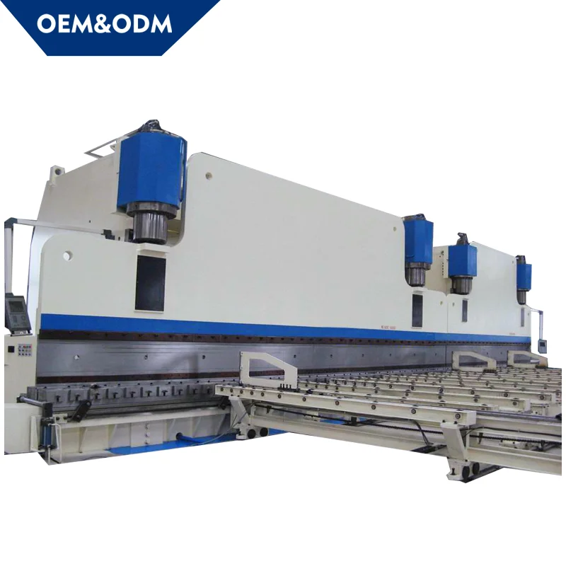 Two linked tandem press brake of light poles production line