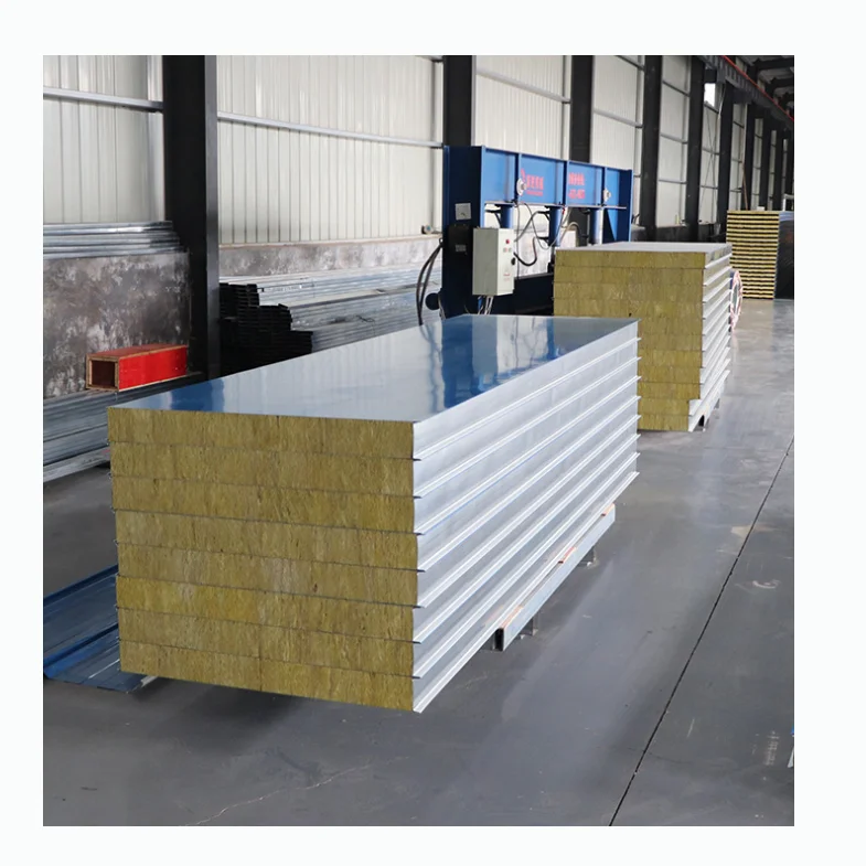 Thermal Insulation Wall Panel Rock Wool Sandwich Panel Construction Insulation Color Steel Sheet 3D Model Design Fireproof Metal